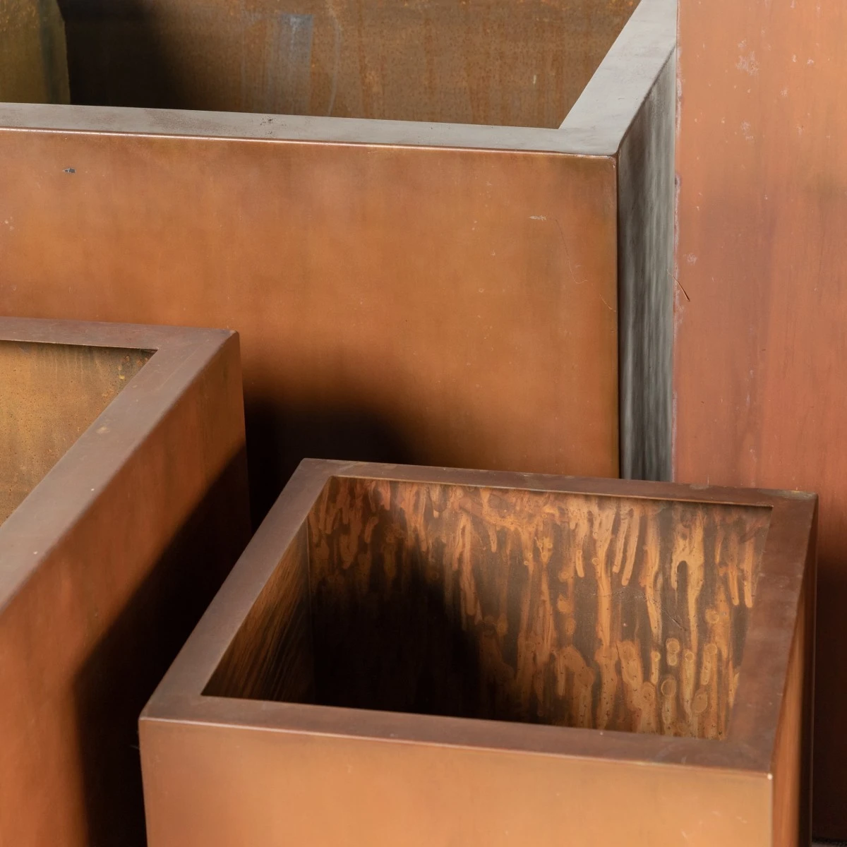 Outdoor Planter Corten Steel Cube 4 Outdoor Planter Corten Steel Cube - Image 4