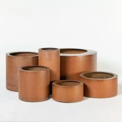 Outdoor Planter Corten Steel Cylinder