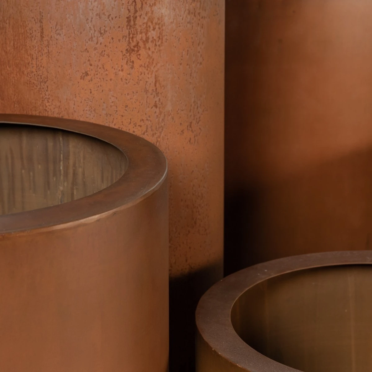 Outdoor Planter Corten Steel Cylinder 2 Outdoor Planter Corten Steel Cylinder - Image 2