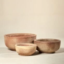 Artemis Bowl Coral Outdoor Pot