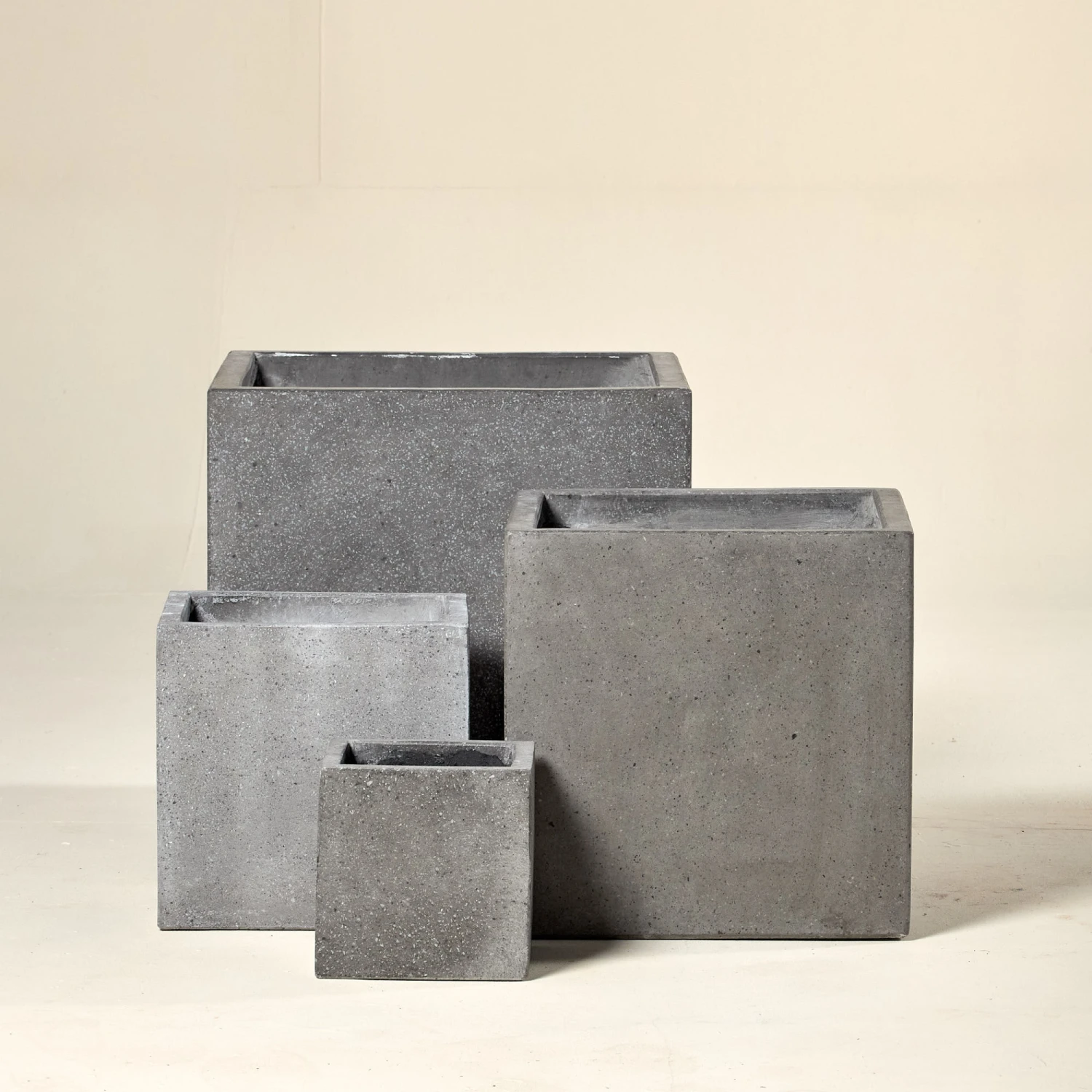 Outdoor Pot – Concrete Cube – Charcoal 3 Outdoor Pot – Concrete Cube – Charcoal - Image 3