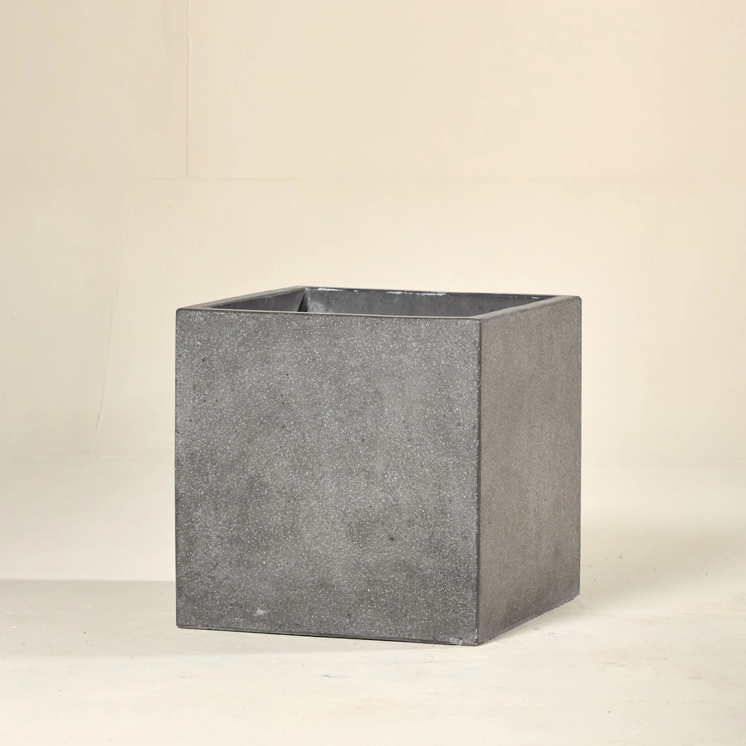 Outdoor Pot – Concrete Cube – Charcoal 2 Outdoor Pot – Concrete Cube – Charcoal - Image 2