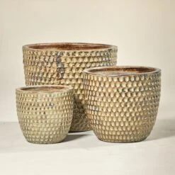 Outdoor Pot β Dimple Egg Yellow